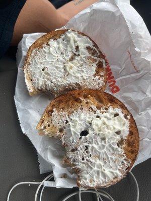 bagel with extra cream cheese