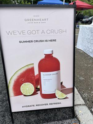 The fresh cold pressed watermelon juice @ greenheart is delicious!