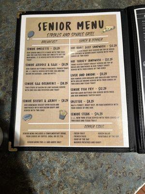 senior menu