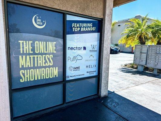 Sleep Sherpa mattress store outside