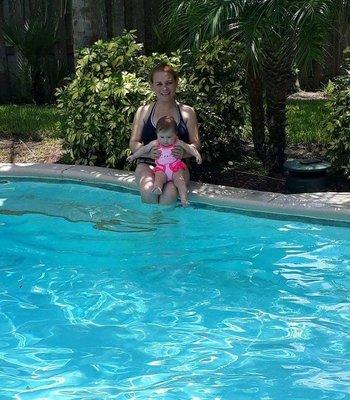 Baby Selena only swims in a pool maintained by Price-Rite Pools