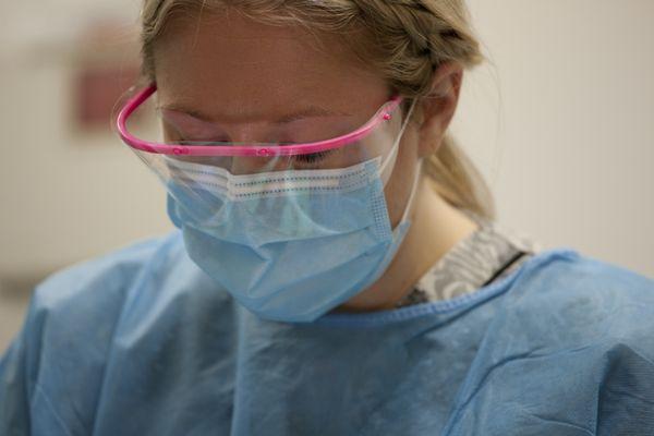 Kristen Gallaway, Expanded Practice Hygienist supervises Pacific University hygienist students through their practicum Tanasbourne Clinic