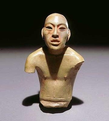 Olmec figure of pre-Columbian America, at the Merrin Gallery. Dated via thermoluminescence to ca. 1200-900 BC.