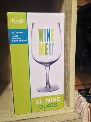 Extra large wine glass, who doesn't need this?!