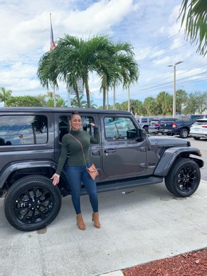 Cheesing because I am SO happy with my new Jeep!