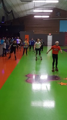 Roller skating fun.