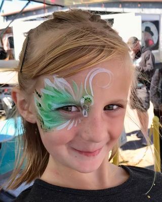 Small butterfly face painting done at the Brazoria County Fair in Angleton, Texas