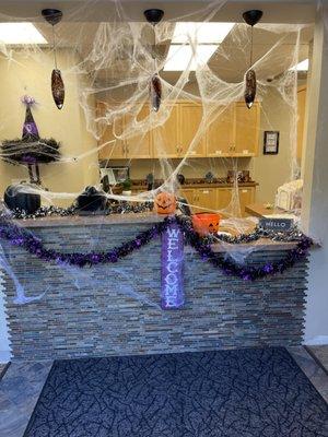 October fun our Real estate office loves to have fun. Preparing for the Chamber of commerce Mixer.