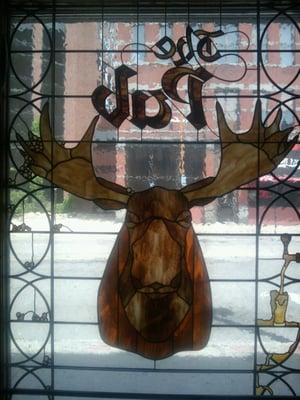 The Pub Moose in stained  glass