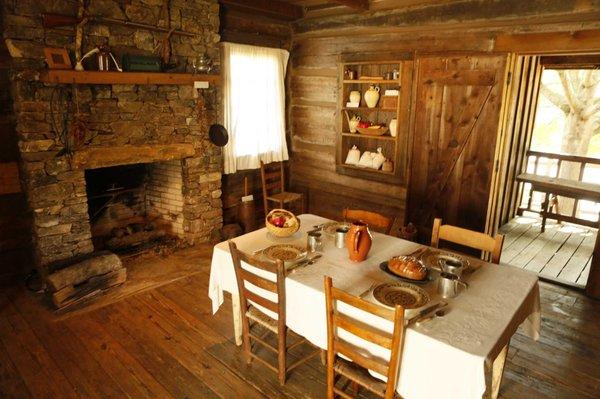 Inside the White Path Cabin you can learn what home life was like during the 18th & 19th century.