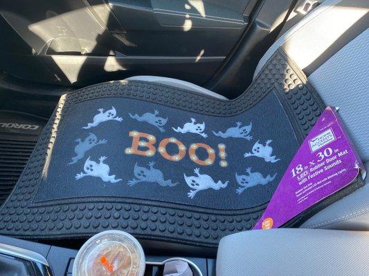 A Halloween themed doormat