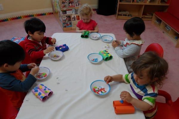 Art crafts - making binocular with recycled materials.