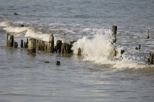 Crashing waves down at Galveston Bay in Seabrook TX.