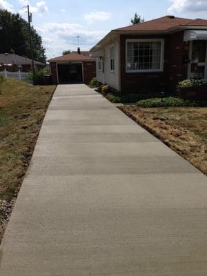 New concrete driveway