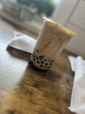 Brown Sugar Milk Tea with Coffee jelly and Boba