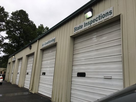 Front of building - work bays.