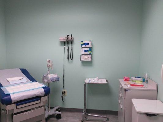 Exam room in the Clinic