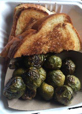 Grilled cheese and brussel sprouts