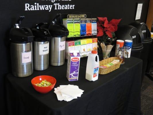 Coffee & Tea available for purchase at Central Square Theater 12/2015