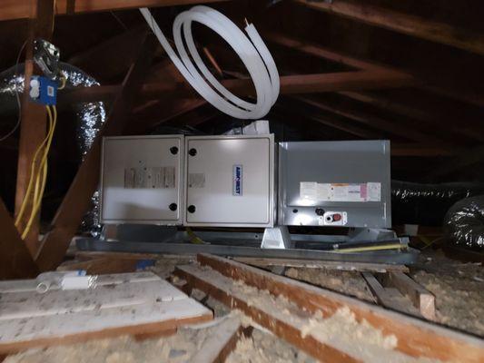 NEW Gas Furnace installation in the attic