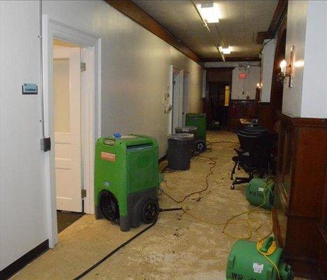 The overhead sprinkler system went off and then stayed on, for almost one hour. The water wetted the carpeting but spared the...