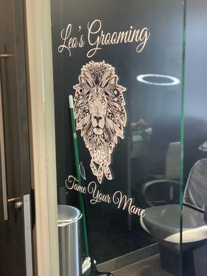 My decal on my shop window.