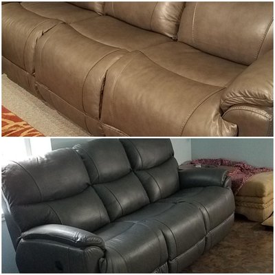 the brown is the one we paid for pic taken on purchase date. grey the one we received. terrible way to dump excess inventory.