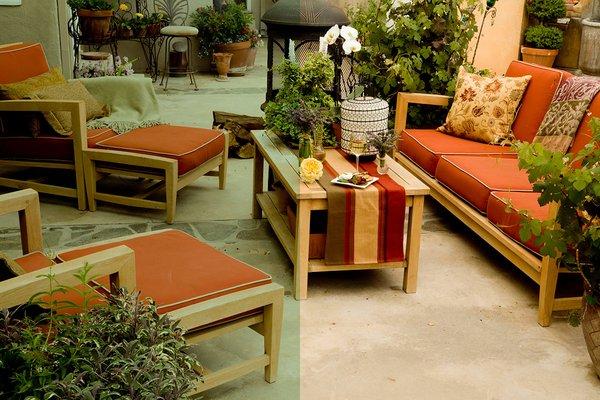 Custom made patio cushions in Van Nuys California, outdoor sofas and chairs reupholster services by Custom Furniture by WM in...