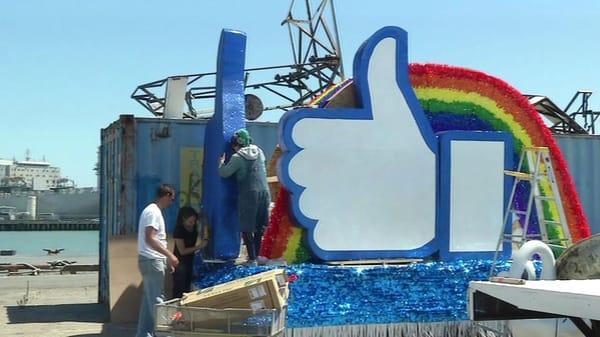 Built huge thumbs for Facebook 2016 Pride Parade