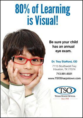 Be sure your child has an eye exam each year!