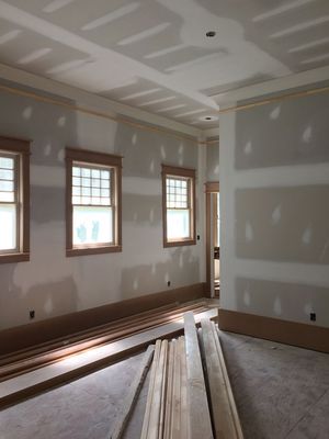 Drywall, window installation