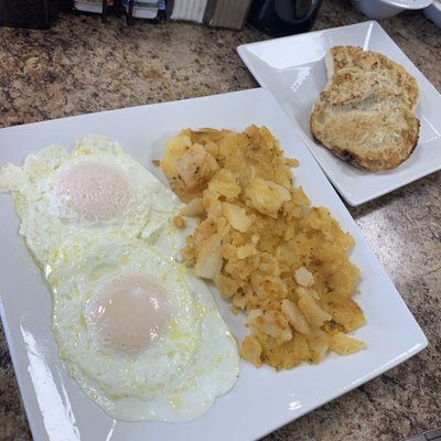 The Coffee Shop eggs and English muffin