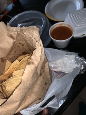 Complimentary Chips and salsa (warm) also came with meal