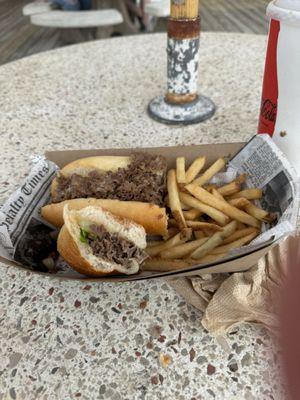 Cheesesteak w/ provolone and lettuce