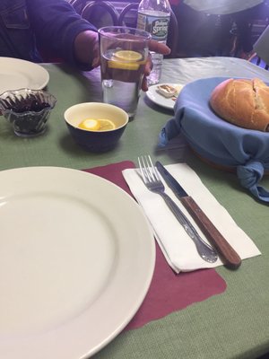 Bread and Olives, provided as appetizers