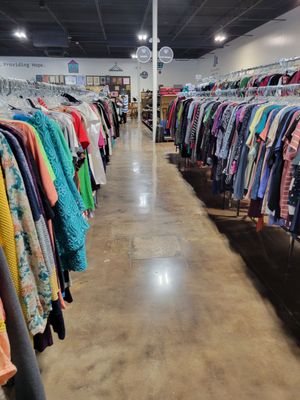 Mens, women's and children's clothes.