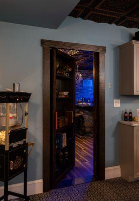 Secret bookcase door into the Speakeasy!