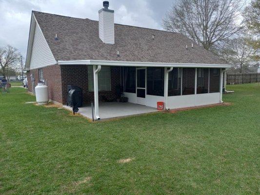 Screen Room, patio, & gutter installation