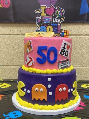 80's themed cake