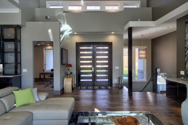 We did the unfinished hardwood installation and site finished these white oak hardwoods.