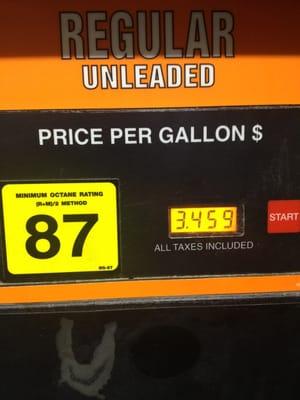 Gas $3.45 on 8/14/12