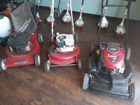 Some of our push mowers for sale! Including brands like Murray, Snapper, Craftsman and more.