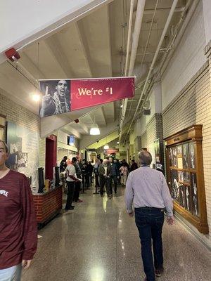 Corridor... lots of memorabilia lining the corridor surrounding the gym