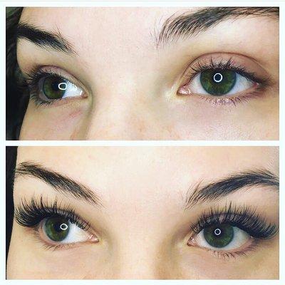 EyeLash Extensions Before and After