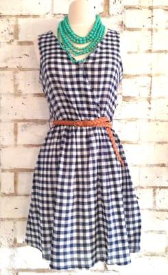 Navy & white gingham...our fave dress of the summer.