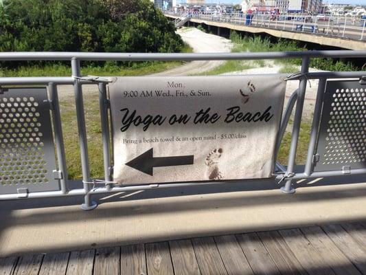 Sign on boardwalk outside of convention center