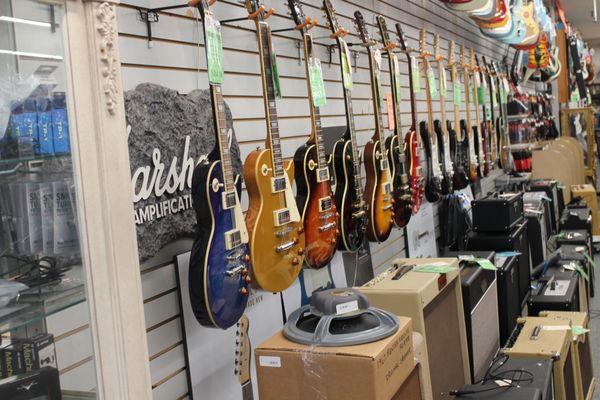 Wall of guitars