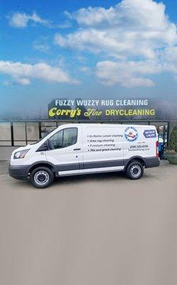 Corry's offers free pick up and delivery of dry cleaning and laundry.