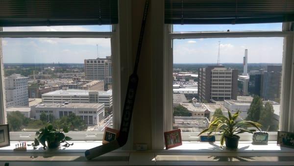 Great view of blue summer skies from the office!