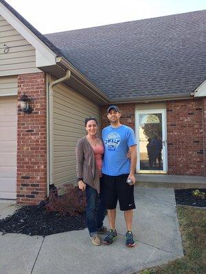 Two happy first-time home buyers